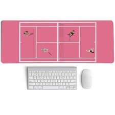 31.5x11.8 inch Coquette Pink Tennis Court Desk Mat XL Large Laptop Mouse Pad
