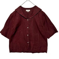 MARGARET HOWELL MHL. Linen Sailor Collar Blouse Size 2 Made In Japan