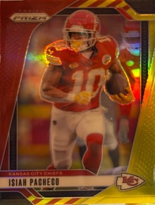 2024 PANINI PRIZM #139 ISIAH PACHECO RED AND YELLOW 05/44