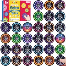 SCIONE 52 Pcs Fidget Spinners for Kids, Bulk Fidget Toys for School Classroom Re