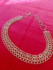 VTG 1980's 36" 3 Tiered Gold Tone Metal Belt
