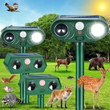 4Pack Solar Ultrasonic Animal Repellent Outdoor, Squirrel  Repeller Outdoor