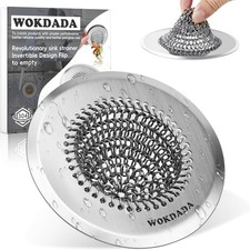 Reversible Chain Mesh Kitchen Sink Strainer Large Capacity No Clog Rust Proof