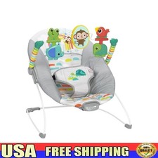 Vibrating Baby Bouncer Seat W/ Spinning Toys  Safety Harness Portable Playtime
