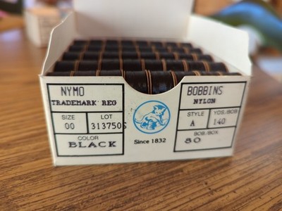 Vintage NOS Belding Corticelli Sewing Thread 80 Bobbins Black Nylon Style A
