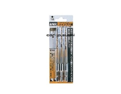 ANEX ATK-456 Titanbeschichtete Schnellarbeitsstahlbohrer 3-teiliges Set 4/5/6 mm