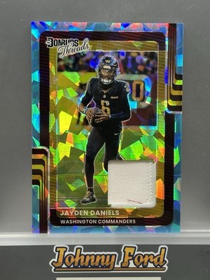 Jayden Daniels 2025 Panini Donruss Optic Threads Blue Ice #41/49 #DTBH-JDS