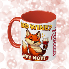 RED WINE Mug, Fox, Personalised Mug Gift Birthday Christmas Gifts, Love Red Wine