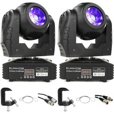 Eliminator Stealth Beam Moving Head RGBW LED Beam Fixture Essentials Bundle -