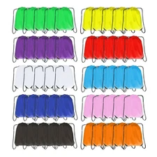 Drawstring Backpack Bulk 50 Packs Draw String Backpack Bags DIY Gym Sports Tr...
