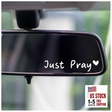I Love You Drive Safe Mirror Sticker, Car Stickers for Women, Just Pray - White