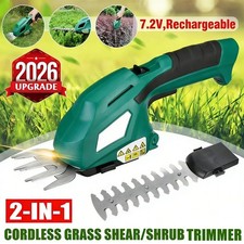 2-IN-1 Electric Hand Held Grass Shear Hedge Trimmer Shrubbery Clipper Cordless