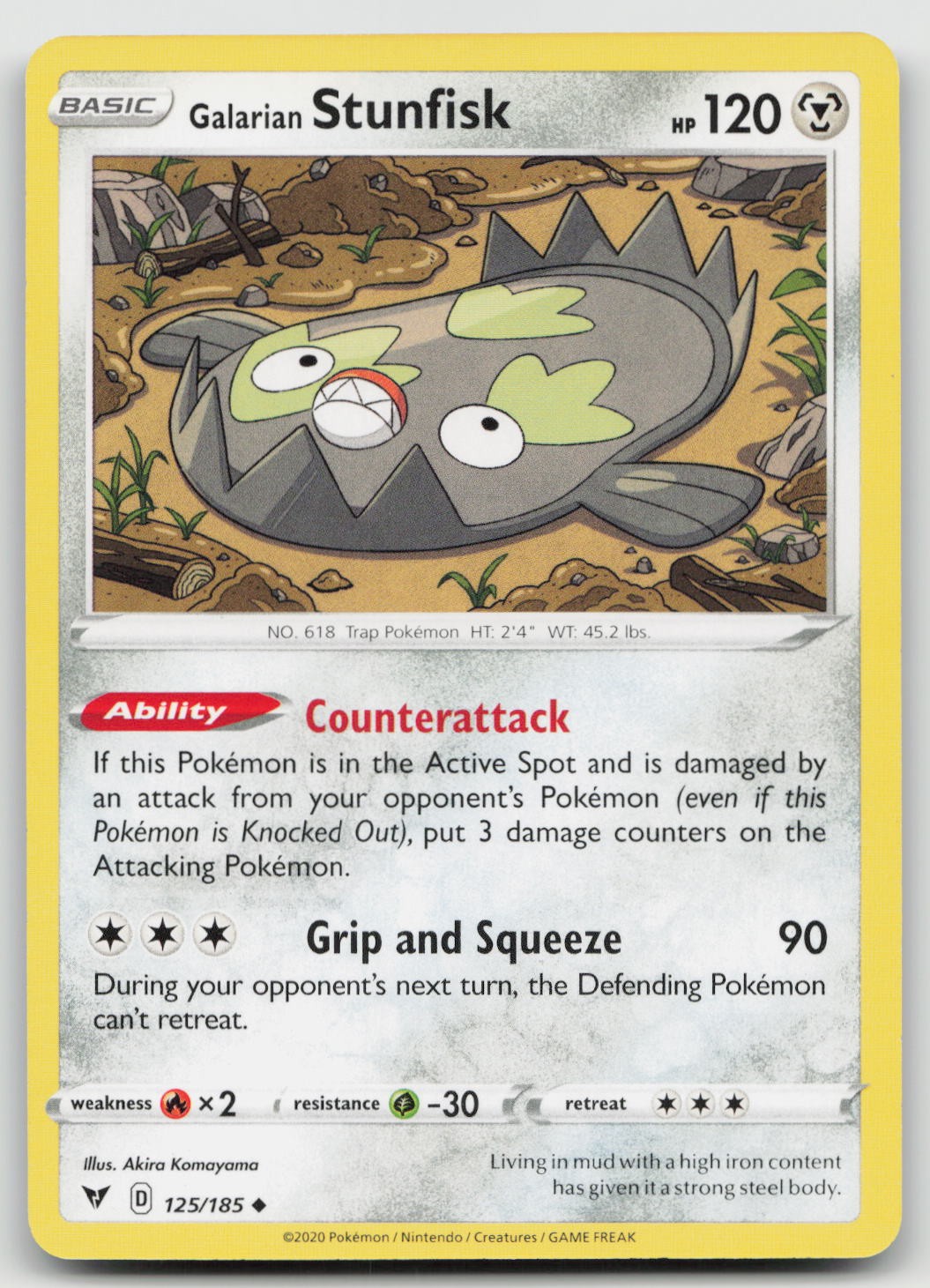 Vivid Voltage Galarian Stunfisk 125/185 UNCOMMON