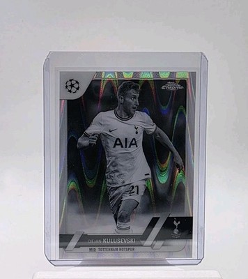 Dejan Kulusevski 2022-23 Topps Chrome Black & White Raywave Refractor Tottenham