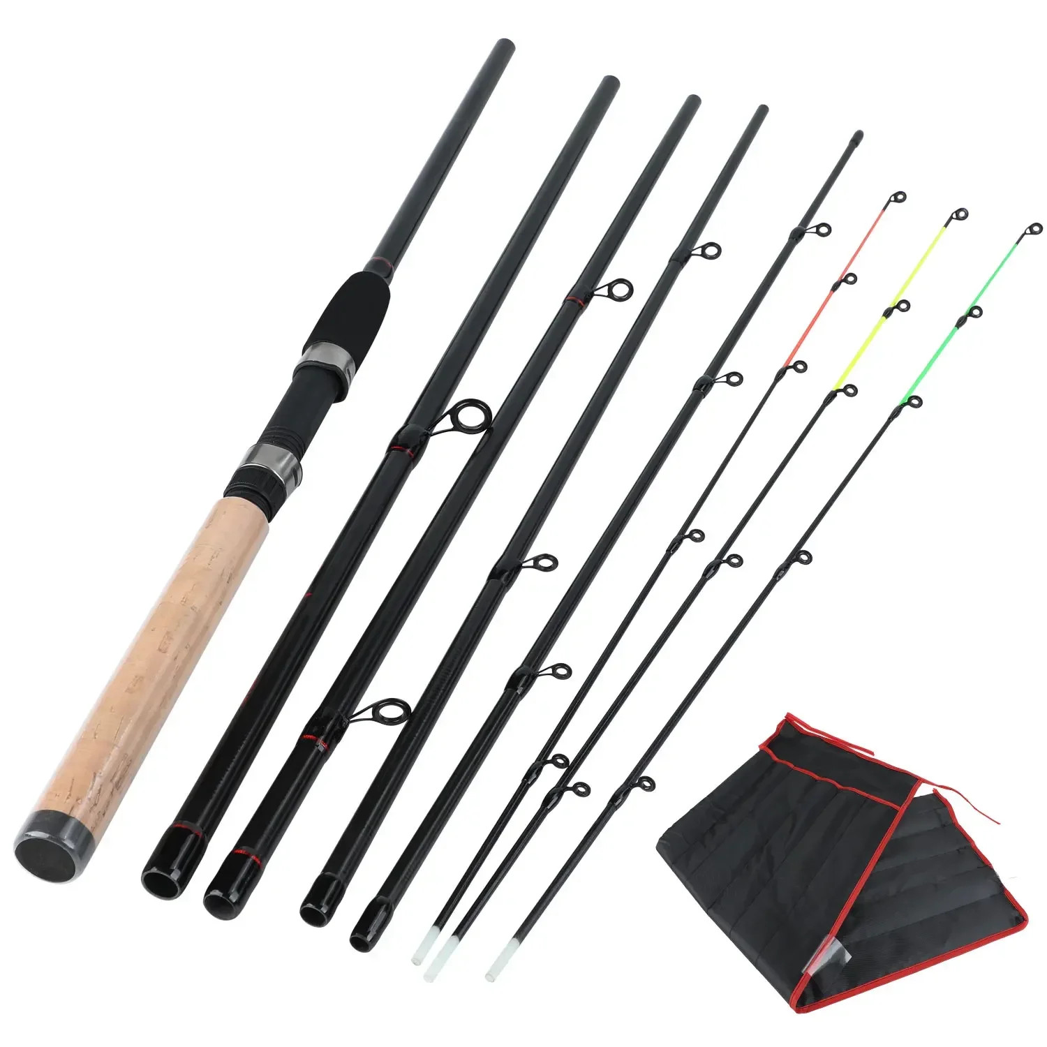 New Fishing Rod Lengthened Handle6 Sections Fishing Rod Carbon Fiber Travel Rod