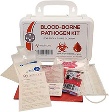 Bloodborne Pathogen Cleanup Kit with Solidifier, Biohazard Bag  PPE