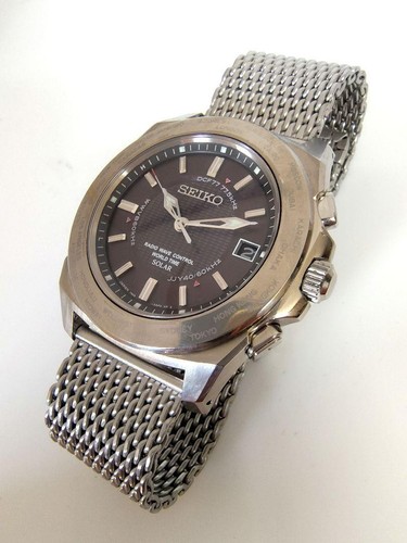 Seiko Brightz 7B25-0AC0 World Temps Date Radio Wave Contrôle Solaire Montre Auth - Photo 6 sur 10