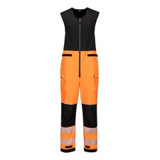 Portwest PW3 Hi-Vis Rain Salopettes Waterproof Breathable Adjustable Trousers