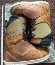32 Thirtytwo Mens Lashed Premium Real Leather Snowboard Boots 10 Brown Used 2021