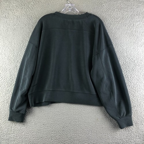 Lululemon perfekt übergroßes kurz geschnittenes Sweatshirt mit Rundhalsausschnitt Damen 14 grau Softstreme - Bild 9 von 14