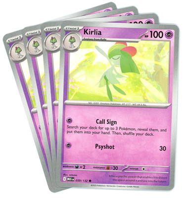 x4 Kirlia 059/132 - Mega Evolution - Pokemon - NM/M English - 1 HOLO 3 regular