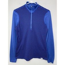Patagonia Womens Capilene 3 Midweight 1/4 Zip Base Layer Striped Blue Purple S