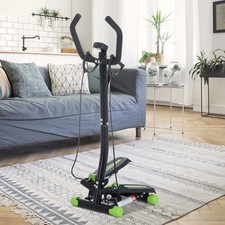 HOMCOM Stepper con Maniglia Fasce Allenamento Sidestepper Cyclette Acciaio ABS