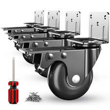 Side Mount Plate Caster Wheels - Thickened L-Shaped Mounting Heavy Duty 800 LBS