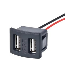 Einbaubuchse DUAL USB Ladebuchse 5V 2A 120-150&deg; Bogen