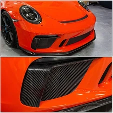 Carbon Front Bumper Splitter Air Vent Covers fit For Porsche 911 GT3 RS 2016-19 