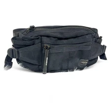PORTER Yoshida Heat 2Way Waist Shoulder Body Bag Black Nylon Japan w/ Key Chain