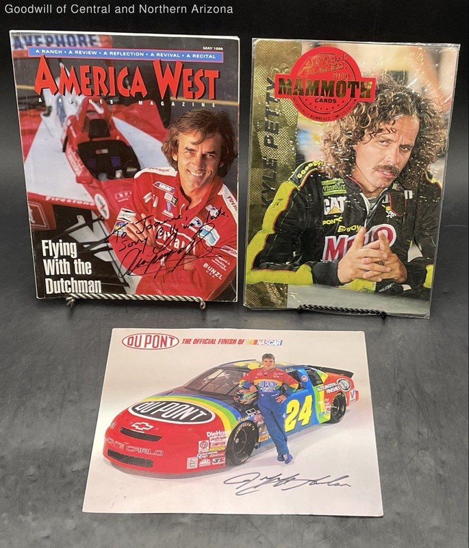 1988 America West Airlines Magazine W/ Signatures /Jeff Gordan Autograph & More
