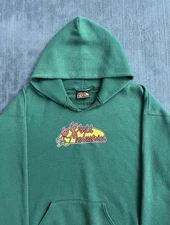 Vintage 90s Forest Green World Industries Skate Devil Man Graphic Grunge Hoodie