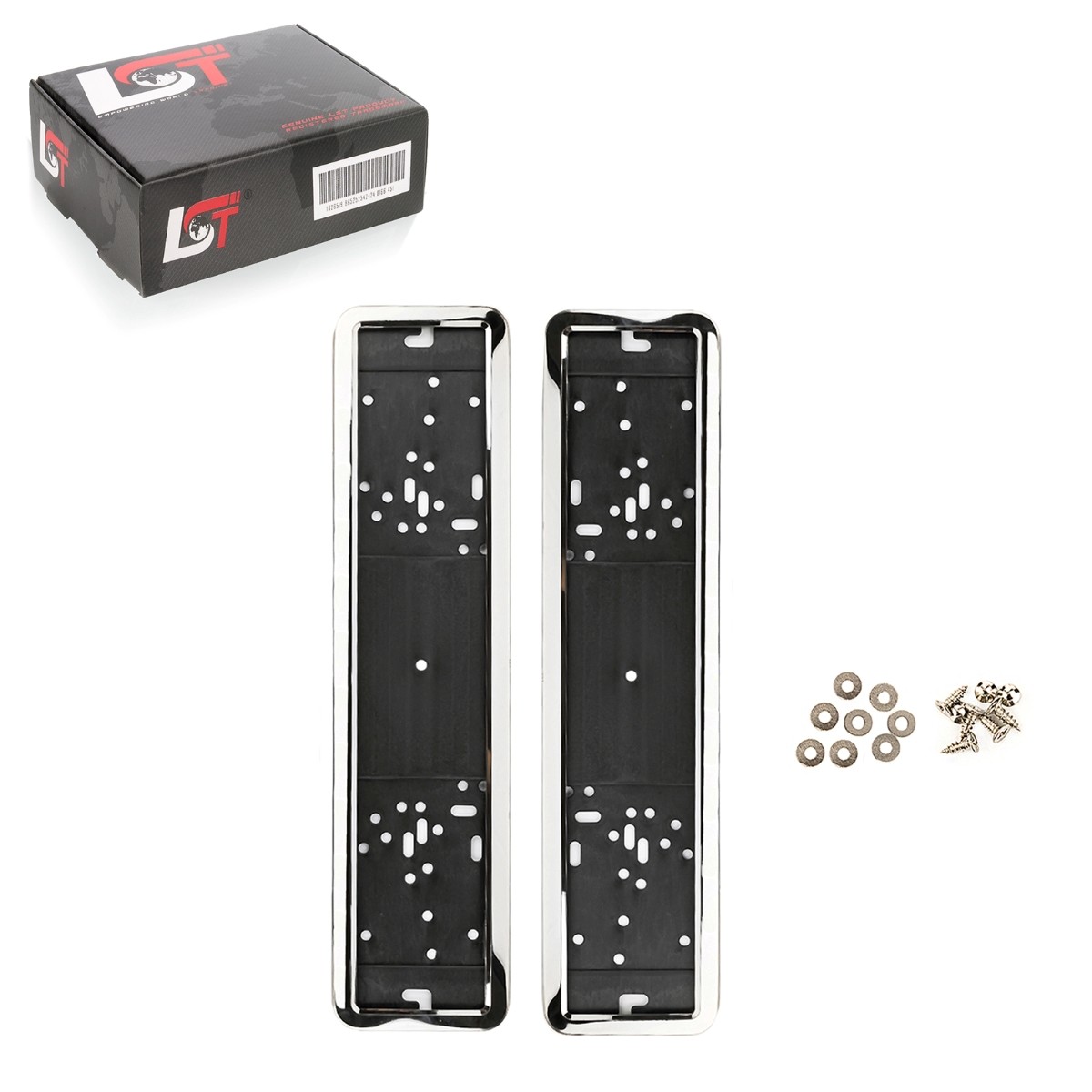 2x License Plate Holder Vehicle Number Plate Mounting Chrome Colors for PEUGEOT
