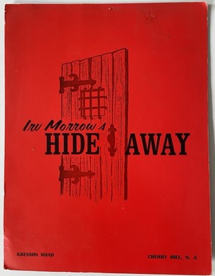 Irv Morrow s Hide Away Vintage Menu Cherry Hill NJ Seafood Steakhouse 50s 60s