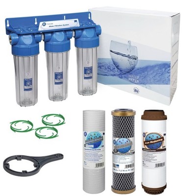 3 Stufen 10'' Wasseraufbereiter Entchlorer und Eisenreduzierer Filter Kit 1/2'' N