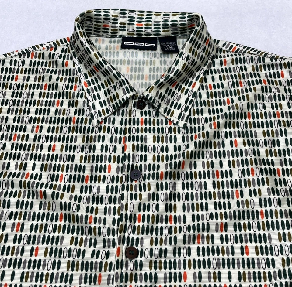 ODO Mens Short Sleeve Button Up Polyester Multi Color Shirt Size X-LARGE - Image 2 of 3