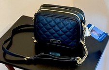 Itzy Ritzy Double Take Black Quilted Chain Strap Compact Crossbody Diaper Bag