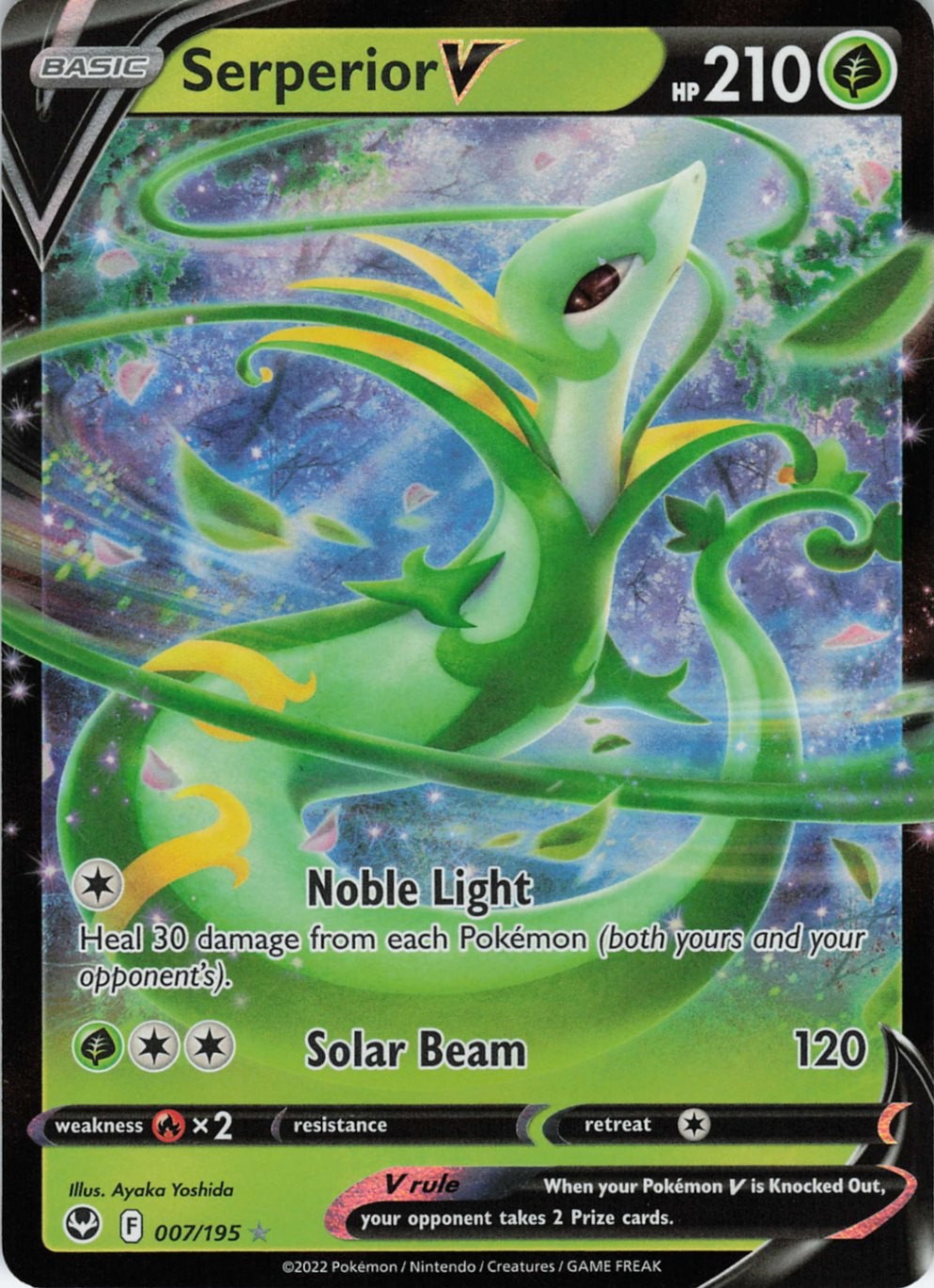 Serperior V 007/195 Ultra Rare Holo SWSH12: Silver Tempest NM Pokémon