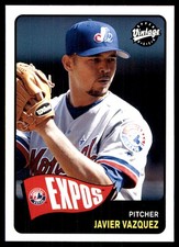 Javier Vazquez 2003 Upper Deck Vintage #86 Expos MLB READ FREE SHIP AutographDen