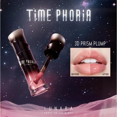 TIME PHORIA Lunara Frost 3D Lip Gloss Plump High Shine Lightweight Jelly Texture