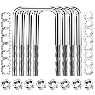 #ad 304 Stainless Steel Square U Bolt Boat Trailer U Bolts with Washers and Nuts $24.03