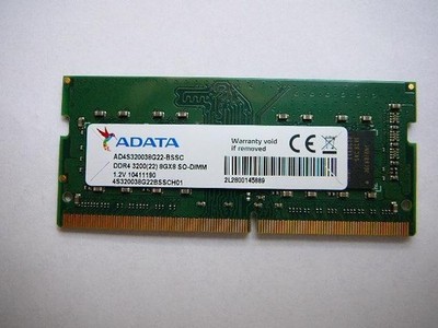 ADATA Memory RAM AD4S32008G22-8GN SODIMM 1X8GB DDR4 3200 MHz -Free Ship & Track