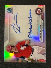 Carter Kieboom 2017 Bowman Chrome Prime Signatures Auto Refractor /75 Nationals 