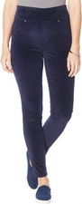 DG2 Diane Gilman Stretch Velvet Comfort Ultra Skinny Jean NAVY M NWOT (657)