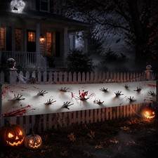 Halloween Party Banner Creepy Red Hand Decor 20x118 Polyester