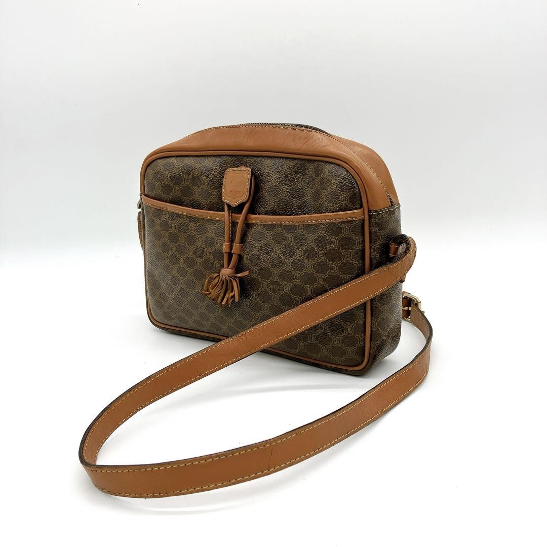 Celine Macadam Shoulder Bag in Brown PVC Authentic G0707934