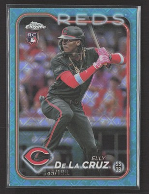 2024 Topps Chrome Elly De La Cruz #44 Aqua Logofractor RC 89/199