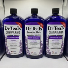 4 Pack, Dr Teal's Foaming Bath with Pure Epsom Salt, Soothe Sleep, 34 fl oz
