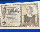 1939 German Reichsbanknote 20 Mark — photo 3